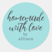Homemade met Love Personalized Turquoise Gift