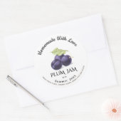Homemade met Love PLUM Jam Summer 202X Ronde Sticker (Envelop)