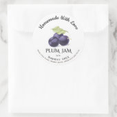 Homemade met Love PLUM Jam Summer 202X Ronde Sticker (Tas)