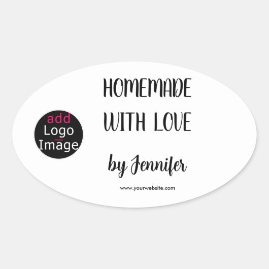 Homemade met Love Professional  Logo Ovale Sticker (Voorkant)