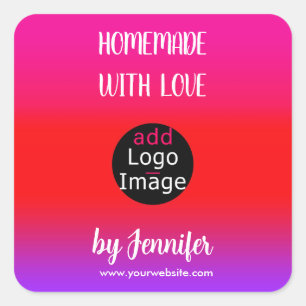 Homemade met Love Professional  Logo Vierkante Sticker
