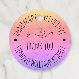 Homemade met Love   Rainbow Kraft Paper Hartelijk  Bedankjes Labels