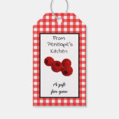 Homemade met Love Raspberry Jelly Red Gingham Cadeaulabel (Voorkant)