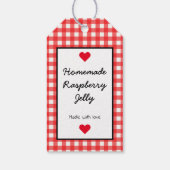 Homemade met Love Raspberry Jelly Red Gingham Cadeaulabel (Achterkant)