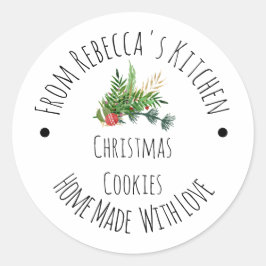 Homemade met Love Rustic Kerstkoekjes Ronde Sticker
