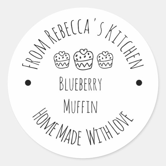 Homemade met Love Rustic Muffin Bked Goods Label (Voorkant)
