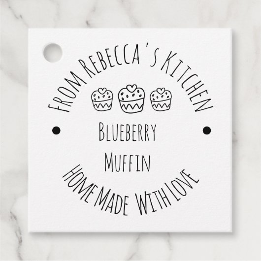Homemade met Love Rustic Muffin Bked Goods Label (Voorkant)