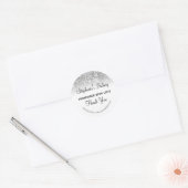Homemade met Love Silver Glitter Hartelijk dank Ronde Sticker (Envelop)