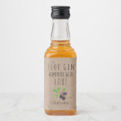 Homemade met Love Sloe Gin Kraft Paper Likeurfles Etiket (Voorkant)