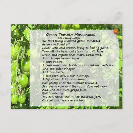 Homemade Mincemat Recipe Briefkaart (Voorkant)