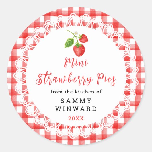 Homemade Mini Strawberry Pies Label (Voorkant)