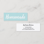 Homemade minimalistisch modern eenvoudig pastelbla mini visitekaartje (Voorkant / Achterkant)