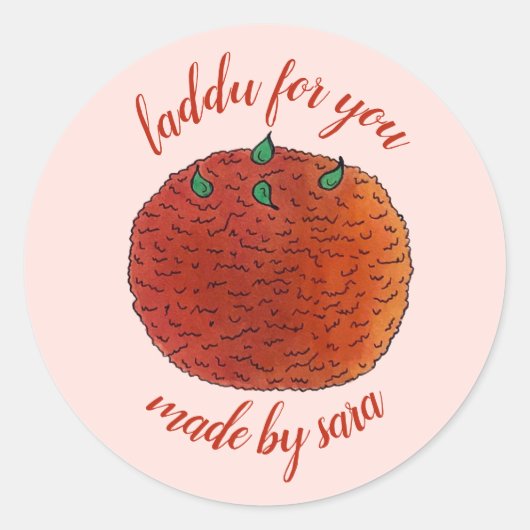 Homemade Mithai Indian Sweets Laddu Ladoo gemaakt Ronde Sticker (Voorkant)