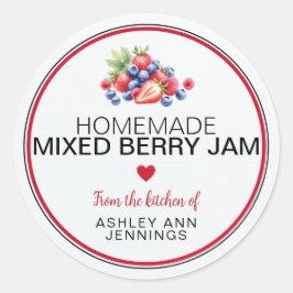 Homemade Mixed Berry Jam Label Personalized