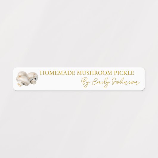 Homemade Mushroom Pickle Thin Label (Design 2)