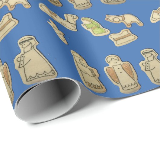 Homemade Natitivity Cookie Wrapping Paper Cadeaupapier (Rol Hoek)