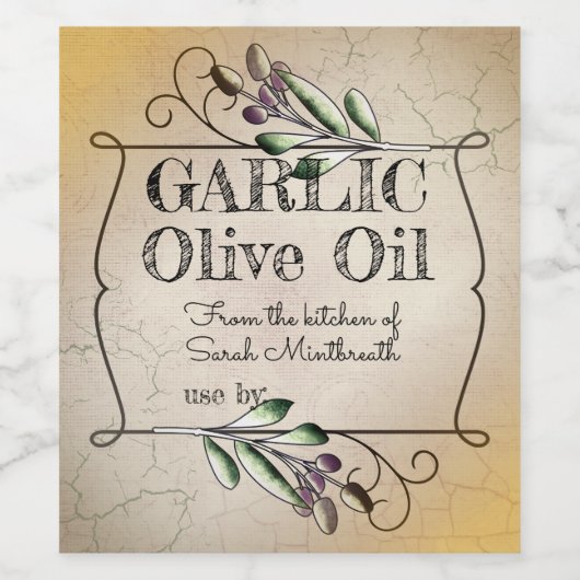 Homemade olijfolie Tuscan  blikveld Wijn Etiket (Enkel label)