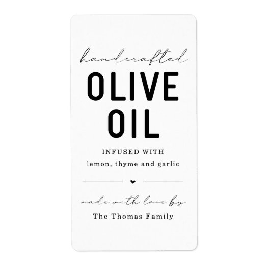 Homemade Olive Oil Label (Voorkant)