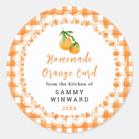 Homemade Orange Curd Label (Voorkant)