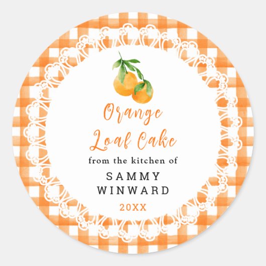 Homemade Orange Loaf Cake Label (Voorkant)