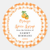 Homemade Orange Spice Syrup Label (Voorkant)
