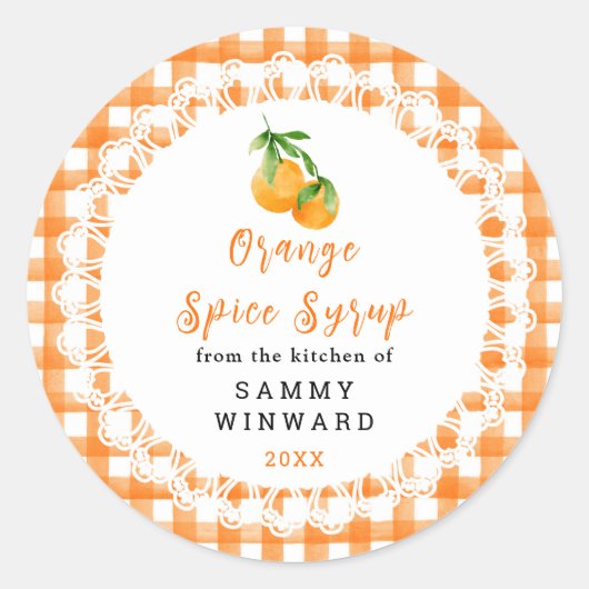 Homemade Orange Spice Syrup Label (Voorkant)
