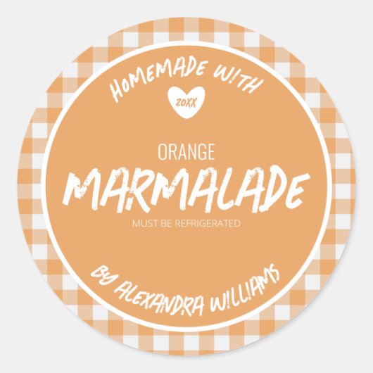 Homemade Oranje Marmalade Classic Round Sticker (Voorkant)