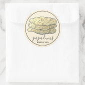 Homemade Papadum Indian Crispy Flatbreads, gebroke Ronde Sticker (Tas)