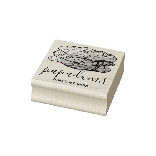 Homemade Papadum Indian Crispy Flatbreads, gebroke Rubberstempel (Stempel)