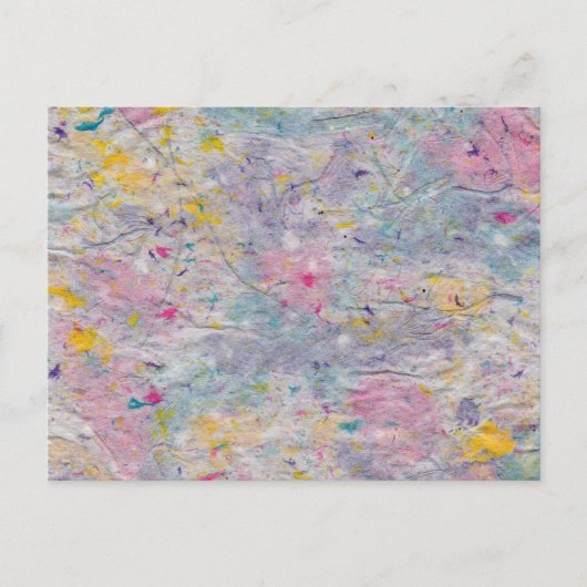 Homemade-papier met kleurrijke pulp-accessoires briefkaart (Voorkant)