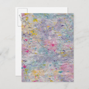 Homemade-papier met kleurrijke pulp-accessoires briefkaart