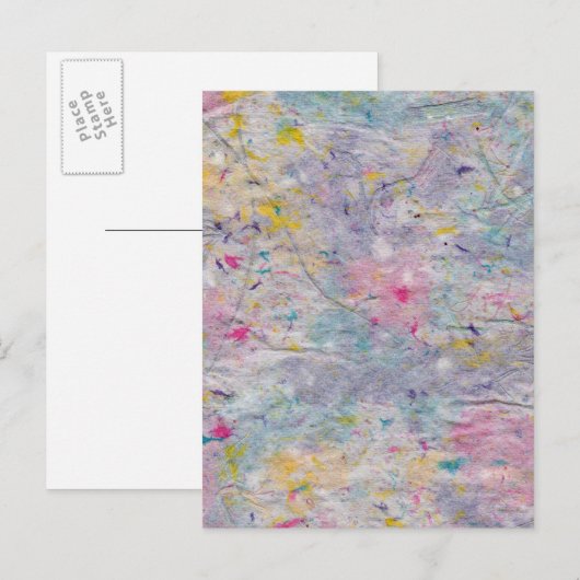 Homemade-papier met kleurrijke pulp-accessoires briefkaart (Voorkant / Achterkant)