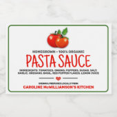 Homemade Pasta Sauce Canned Food Label Voedselcontainer Etiket (Enkel label)