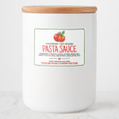 Homemade Pasta Sauce Canned Food Label Voedselcontainer Etiket (Voorkant)
