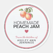 Homemade Peach Jam Label Peaches Canning Stickers (Voorkant)