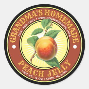  Homemade Peach Jelly Jam Label Sjabloon