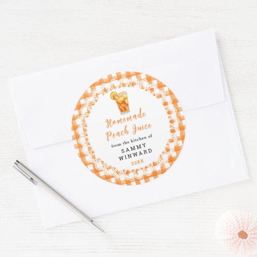 Homemade Peach Juice Drink Label (Envelop)
