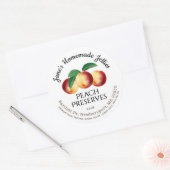  homemade Peach Preserve gelabeld Ronde Sticker (Envelop)