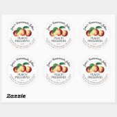  homemade Peach Preserve gelabeld Ronde Sticker (Vel)