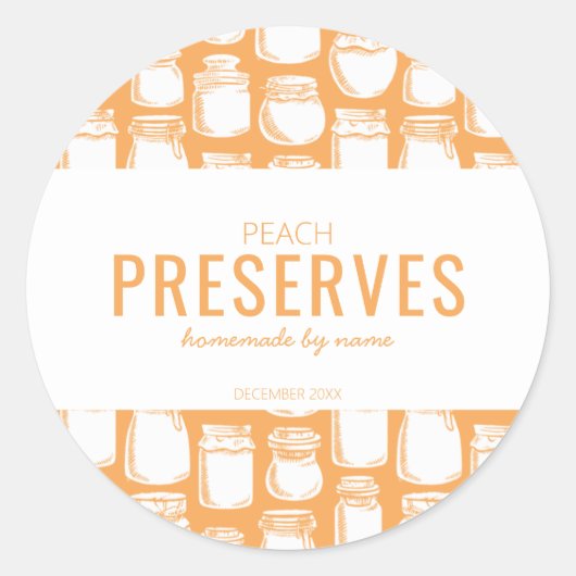 Homemade Peach PReserves Round Sticker (Voorkant)
