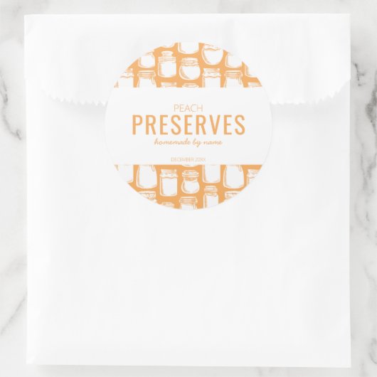 Homemade Peach PReserves Round Sticker (Tas)