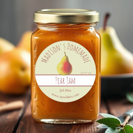 Homemade Pear Jam Labels