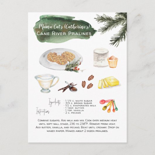 Homemade Pecan Pralines Recipe | Vakantie Briefkaart (Voorkant)