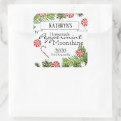 Homemade Peppermint Moonshine Persoonlijk Vierkante Sticker (Tas)