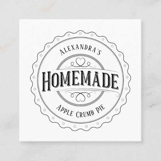 Homemade  Persoonlijke Etiketten Visitekaartjes (Voorkant)