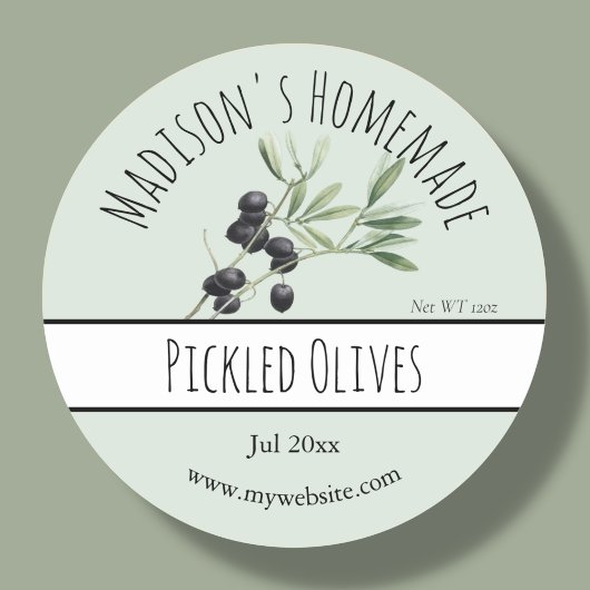 Homemade Picized Olijfetiketten Ronde Sticker