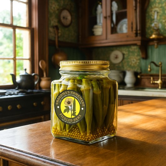 Homemade Pickled Okra Vintage Label Template