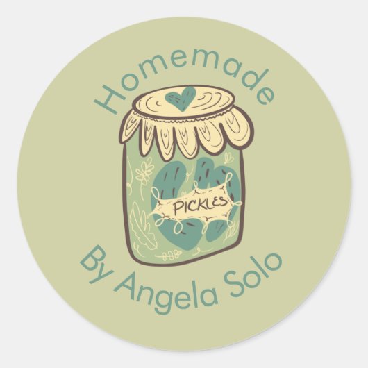 Homemade Pickles branding Business Packaging Ronde Sticker (Voorkant)