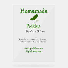 Homemade pickles gemaakt met liefde tekstwebsite t acryl bord