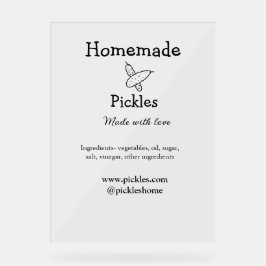 Homemade pickles gemaakt met liefde tekstwebsite t acryl bord